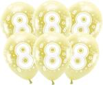 PartyDeco Eco metál arany latex léggömb szám 8 33 cm 6 db