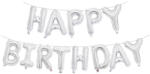 Party World Ezüst boldog szülinap feliratos fóliás lufi