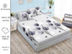 Sonia Home Husa de pat cu 2 fete de perna, cu elastic, gri, imprimeu lalele (C1473-1197-8172-2676-2684-7336) Lenjerie de pat