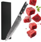 köken Cutitul bucatarului profesional - Full Tang, Lama Ascutita din Otel inoxidabil 21 cm, model Damasc Koken, Duritatea ridicata 57±HRC, Taiere precisa pentru carne, legume si fructe, Rezistent la coroziu