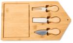 köken Platou servire cascaval Koken, Set de 3 tacamuri, bambus/otel inoxidabil, Lemn Tava