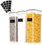 köken Recipiente etanse de depozitare Koken, plastic fara BPA, Set 3 Caserole, Transparent/Negru - koken - 68,00 RON