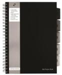 Pukka Pad Spirálfüzet, A4, vonalas, 125 lap, PUKKA PAD Black project book , fekete (SBPROBA4)