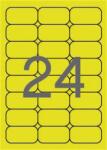 APLI Etikett, 64x33, 9 mm, színes, kerekített sarkú, APLI, neon sárga, 480 etikett/csomag (02870) - tabexpress