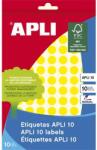 APLI Etikett, 10 mm kör, kézzel írható, színes, APLI, sárga, 1008 etikett/csomag (2730) - tabexpress
