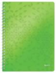 Leitz Spirálfüzet, A4, kockás, 80 lap, LEITZ Wow , zöld (46380054)