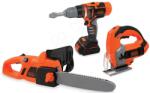 Smoby Scule Black&Decker Smoby 3 feluri- ferăstrău cu motor, lamă de fierăstrău, mașină de găurit (SM360112) Set bricolaj copii