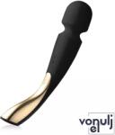 LELO masszírozó Smart Wand 2 Black - fekete színben, nagy méretű, vízálló, akkumulátoros