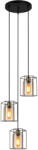 Italux Függeszték Fekete Kalula ITALUX-PND-78901-3A-BK-AMB (PND-78901-3A-BK-AMB)