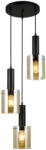 Italux Függeszték Fekete Sardo ITALUX-PND-5581-3A-BK-AMB (PND-5581-3A-BK-AMB)