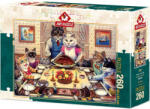 Art Puzzle Puzzle Art Puzzle din 260 de piese - Cat Family At Banquet (5025) Puzzle