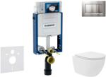 Geberit Kombifix - Előfali szerelő készlet, kompakt WC Oudee Vortex és softclose ülőke, Sigma30 vezérlőgomb, lakkozott króm matt/króm SANI15CA1128 (SANI15CA1128)