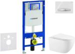 Geberit Duofix - Előfali szerelő készlet, Gaia WC és softclose ülőke, gombos Sigma50, króm/alpesi fehér SANI11CA3141 (SANI11CA3141)