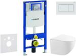 Geberit Duofix - Előfali szerelő készlet, Gaia kompakt WC és softclose ülőke, Sigma30 vezérlőgomb, fehér/matt fehér SANI11CA3149 (SANI11CA3149)