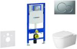 Geberit Duofix - Fali WC modul nyomógombbal Sigma01, matt króm + Duravit ME by Starck - WC és ülőke, perem nélküli, SoftClose 111.300. 00.5 NM3 (111.300.00.5 NM3)