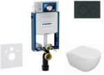 Geberit Kombifix - Előfali szerelő készlet, Oudee WC és softclose ülőke, Sigma20 vezérlőgomb, fényes fekete/matt fekete SANI15CA5112 (SANI15CA5112)