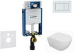 Geberit Kombifix - Előfali szerelő készlet, Oudee WC és softclose ülőke, Sigma30 vezérlőgomb, fehér/matt fehér SANI15CA3121 (SANI15CA3121)