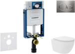 Geberit Kombifix - Előfali szerelő készlet, Oudee Vortex kompakt WC és softclose ülőke, Sigma20 vezérlőgomb, acél SANI15CA6105 (SANI15CA6105)