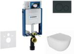 Geberit Kombifix - Előfali szerelő készlet, Oudee WC és softclose ülőke, Sigma20 vezérlőgomb, fényes fekete/matt fekete SANI15CA5116 (SANI15CA5116)
