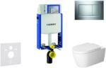 Geberit Kombifix - WC modul nyomógombbal Sigma30, fényes króm/matt króm + Duravit ME by Starck - WC és ülőke, perem nélküli, SoftClose 110.302. 00.5 NM6 (110.302.00.5 NM6)