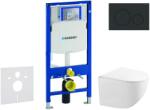 Geberit Duofix - Előfali szerelő készlet, Gaia kompakt WC és softclose ülőke, Sigma20 vezérlőgomb, matt fekete/fekete SANI11CA5119 (SANI11CA5119)