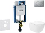 Geberit Kombifix - Előfali szerelő készlet, Oudee Vortex WC és softclose ülőke, Sigma01 vezérlőgomb, lakkozott matt króm SANI15CA1133 (SANI15CA1133)