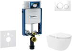 Geberit Kombifix - Előfali szerelő készlet, Oudee Vortex WC és softclose ülőke, Sigma20 vezérlőgomb, fehér/króm SANI15CA3186 (SANI15CA3186)