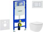 Geberit Duofix - Előfali szerelő készlet, kompakt WC Oudee Vortex és softclose ülőke, Sigma30 vezérlőgomb, fehér/matt fehér SANI11CA3167 (SANI11CA3167)