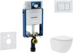 Geberit Kombifix - Előfali szerelő készlet, kompakt WC Oudee Vortex és softclose ülőke, Sigma30 vezérlőgomb, fehér/matt fehér SANI15CA3139 (SANI15CA3139)