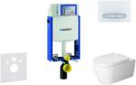 Geberit Kombifix - Fali WC modul nyomógombbal Sigma50, alpesi fehér + Duravit ME by Starck - WC és ülőkéje, perem nélküli, SoftClose 110.302. 00.5 NM8 (110.302.00.5 NM8)
