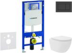 Geberit Duofix - Előfali szerelő készlet, Oudee Vortex kompakt WC és softclose ülőke, Sigma30 vezérlőgomb, matt fekete/fekete SANI11CA5138 (SANI11CA5138)