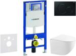 Geberit Duofix - Előfali szerelő készlet, kompakt WC Gaia, softclose ülőke, Sigma01 vezérlőgomb, fekete SANI11CA5117 (SANI11CA5117)