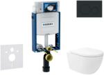 Geberit Kombifix - Előfali szerelő készlet, Oudee Vortex WC és softclose ülőke, Sigma20 vezérlőgomb, matt fekete/fekete SANI15CA5136 (SANI15CA5136)