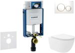 Geberit Kombifix - Előfali szerelő készlet, Oudee Vortex WC és softclose ülőke, Sigma20 vezérlőgomb, fehér/aranyozott SANI15CA3188 (SANI15CA3188)