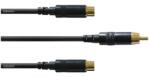 Cordial - CFY 0, 3 CEE REAN RCA (Papa) / 2 x RCA (Mama) arany 0, 3 m