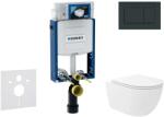 Geberit Kombifix - Előfali szerelő készlet, Oudee Vortex WC és softclose ülőke, Sigma30 vezérlőgomb, fényes fekete/matt fekete SANI15CA5142 (SANI15CA5142)