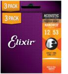 ELIXIR - Phosphor Bronze NanoWeb (16545) 12-53 Custom Light akusztikus húrkészlet 3 db - dj-sound-light