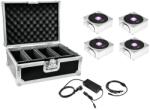 EUROLITE Set 4x AKKU IP Flat Light 1 chrome + Case + Charger