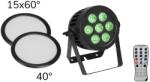 EUROLITE Set LED IP PAR 7x9W SCL Spot + 2x Diffuser cover (15x60° and 40°)