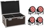 EUROLITE Set 4x LED 7C-12 Silent Slim Spot + Case
