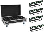 EUROLITE Set 4x AKKU Bar-6 QCL + Flightcase with charging function