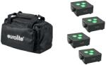 EUROLITE Set 4x AKKU IP Flat Light 3 bk + Soft-Bag