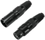 Omnitronic XLR socket/plug set 3pin black housing 5x2 db