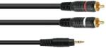 Omnitronic - 3.5 Jack/2xRCA 3 m bk Y-kábel - dj-sound-light
