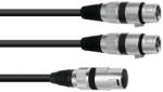 Omnitronic Adaptercable XLR(M)/2xXLR(F) 1.5m bk