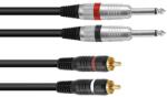 Omnitronic - Adapterkábel 2xJack/2xRCA 1m bk - dj-sound-light