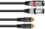 Omnitronic - Adaptercable 2xXLR(M)/2xRCA 1m bk