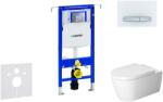 Geberit Duofix - Fali WC modul nyomógombbal Sigma50, alpesi fehér + Duravit ME by Starck - WC és ülőkéje, perem nélküli, SoftClose 111.355. 00.5 NM8 (111.355.00.5 NM8)