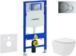 Geberit Duofix - Előfali szerelő készlet, kompakt WC Oudee Vortex és softclose ülőke, Sigma01 vezérlőgomb, fényes króm SANI11CA1140 (SANI11CA1140)