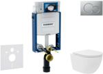 Geberit Kombifix - Előfali szerelő készlet, kompakt WC Oudee Vortex és softclose ülőke, Sigma01 vezérlőgomb, lakkozott matt króm SANI15CA1129 (SANI15CA1129)